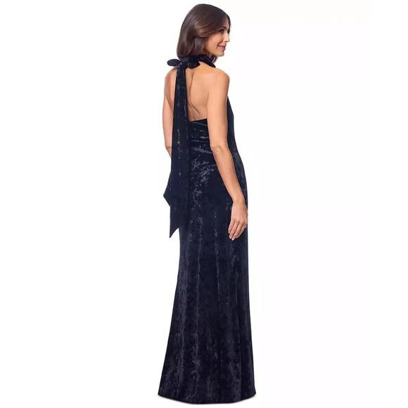 Betsy & Adam Velvet Formal Evening Gown Womens Size 6 Black Wedding Party Dress - Picture 2 of 10